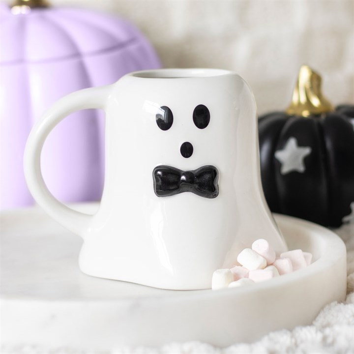 Mr Boo Ghost Mug with Bow Tie
